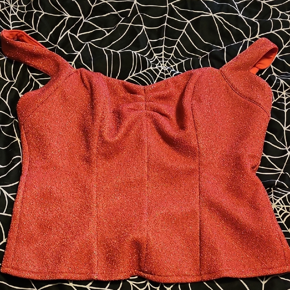 BNWT Vixen Micheline Pitt Pink Lurex Top, XL
